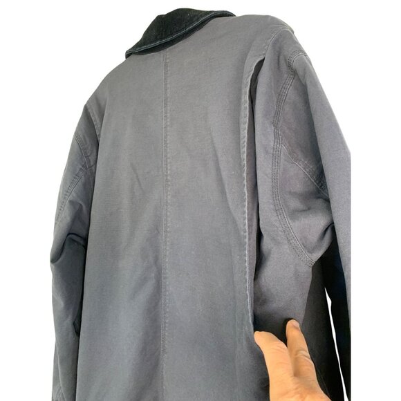 Rare VTG NWT Abercrombie & Fitch Canvas Work Jacket L Gray Zip Snap RJ10623 - Picture 9 of 12